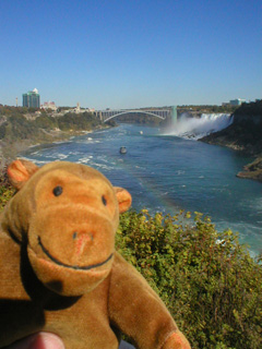 Mr Monkey along the river towards the Rainbow Bridge