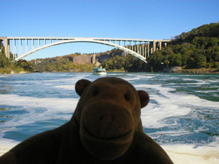 Mr Monkey looking back at the Rainbow Bridge