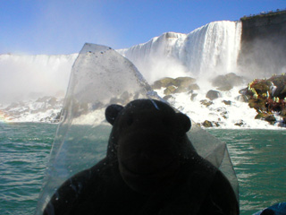 Mr Monkey passing the American Falls