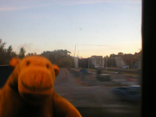 Mr Monkey passing a lock of the Welland Canal