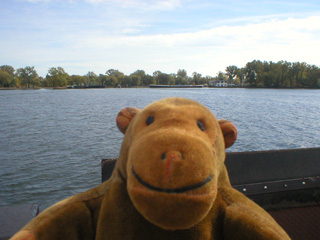 Mr Monkey looking at the islands from the ferry