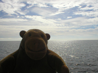 Mr Monkey in front of Lake Ontario