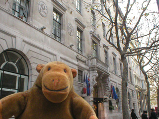 Mr Monkey outside the Citadines Trafalgar hotel