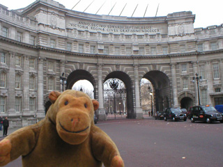 Mr Monkey going towards Admiralty Arch