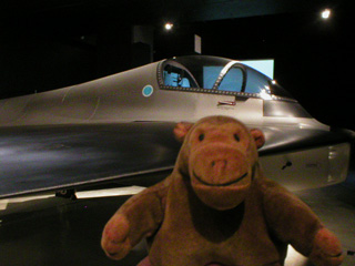 Mr Monkey being intrigued by the Kelvin 40 aircraft