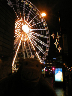 Mr Monkey close to the ferris wheel