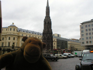 Mr Monkey outside Charing Cross station