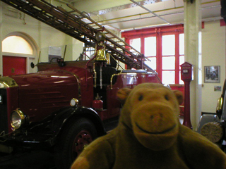 Mr Monkey with a Dennis fire engine