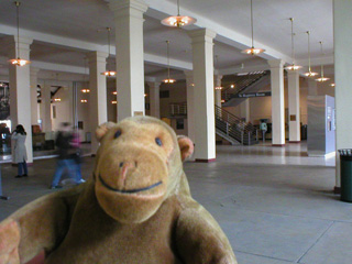 Mr Monkey in the main hall on Ellis Island