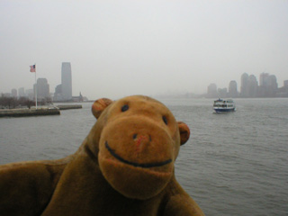 Mr Monkey watching a small ferry from New Jersey