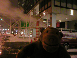 Mr Monkey with an odd temporary chimney belching steam