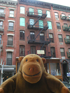 Mr Monkey in front of the East side Tenement Museum