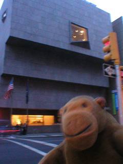 Mr Monkey across Madison Avenue from the Whitney