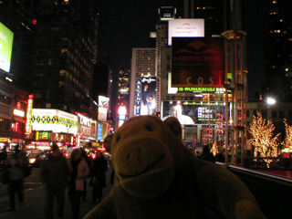 Mr Monkey looking down Seventh Avenue