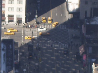 Close up of the steets below the tower