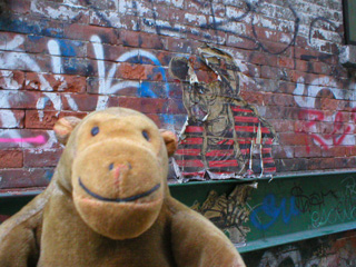 Mr Monkey with the remains of a Swoon cutout
