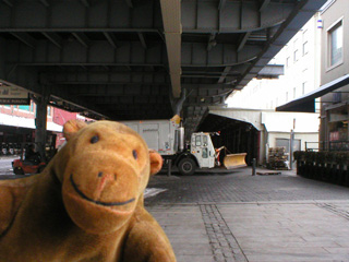 Mr Monkey notices a snowplough under the JFK expressway