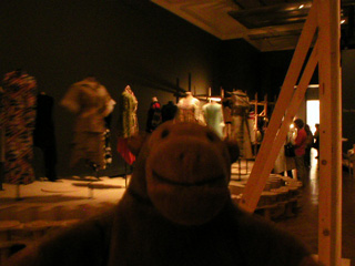 Mr Monkey looking at the cog wheel display