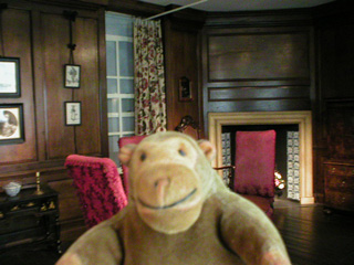 Mr Monkey looking at the Queen Anne room