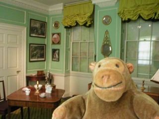 Mr Monkey looking at the Late Georgian room