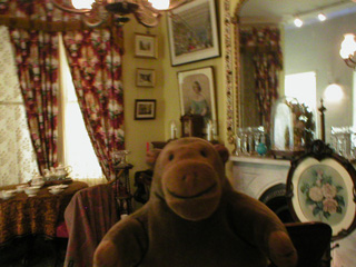 Mr Monkey looking at the Victorian room
