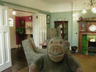 Mr Monkey looking at the Edwardian room