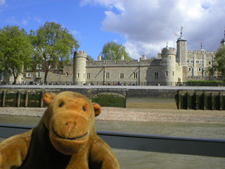 Mr Monkey passing the Tower of London