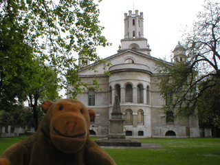 Mr Monkey in the churchyard of St George in the East