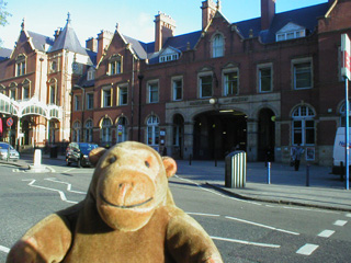 Mr Monkey outside Marylebone station