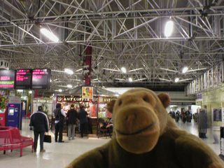Mr Monkey inside Marylebone station