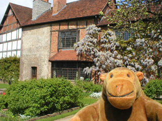Mr Monkey looking at Nash's House from the garden
