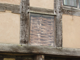 Close up of the construction of Hall's Croft