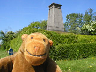 Mr Monkey looking at the Hanoverian Monument
