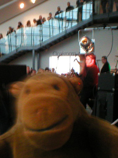 Mr Monkey watching Goldblade play