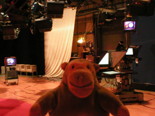 Mr Monkey in a TV studio