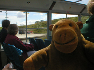 Mr Monkey looking out of the window in the turning basin