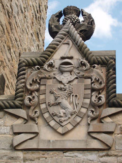 The crest over the front door