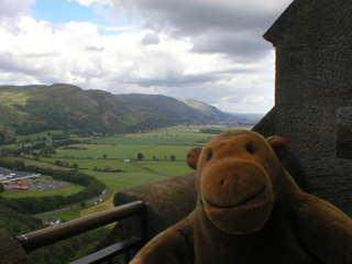 Mr Monkey looking towards the Ochils