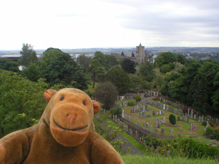 Mr Monkey looking down on Holy Rude churchyard