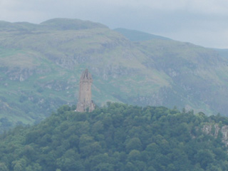 The Wallace Monument, hazy in the distance