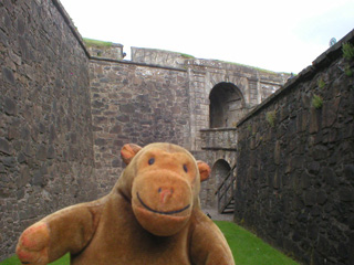 Mr Monkey in the defensive ditch beside the Guardroom Square