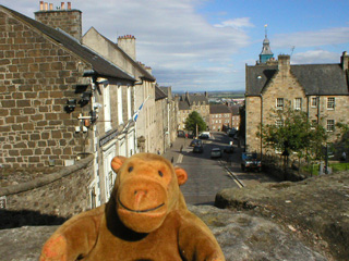 Mr Monkey looking at down from Mar's Wark