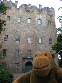 Mr Monkey outside Alloa Tower