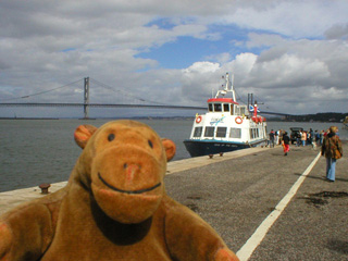 Mr Monkey running toward the Maid of the Forth