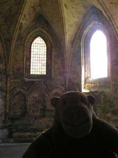 Mr Monkey inside the chapter house