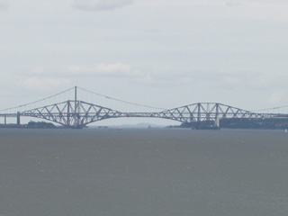 The Forth bridges seen from Blackness Castle