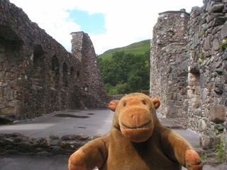 Mr Monkey on the upper level of the hall and chamber range