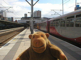 Mr Monkey on platform 3 at Leeds