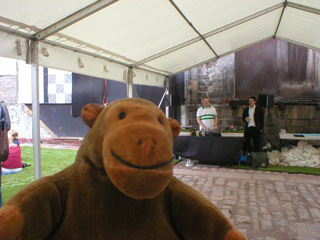 Mr Monkey looking at the DJ on the way out