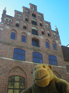 Mr Monkey looking up at the Kocksa huset